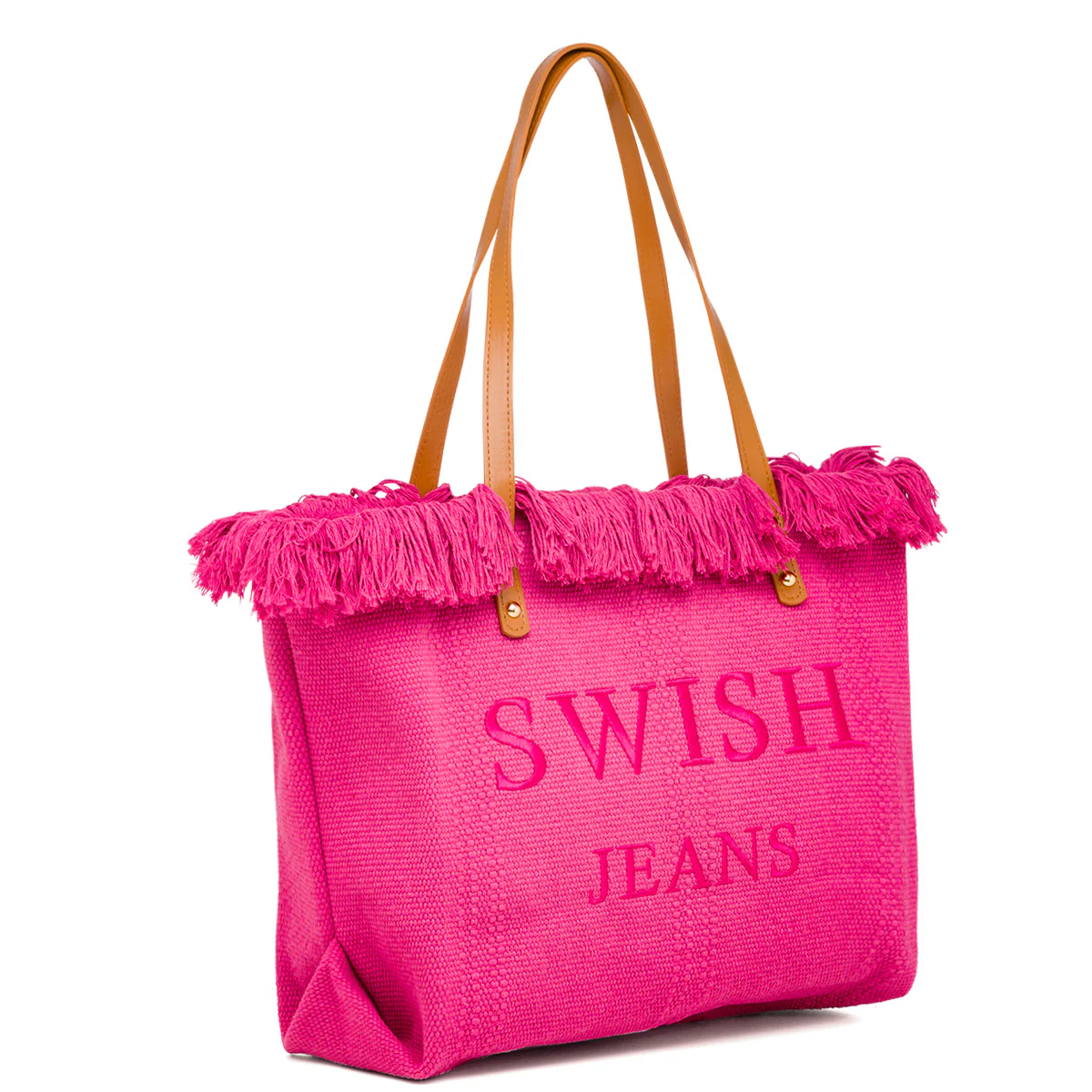 Borsa mare donna in tessuto fucsia con logo Swish Jeans - Image 2