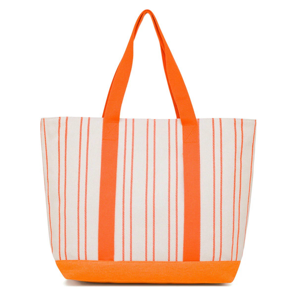 Borsa Mare in Tessuto a Righe Arancioni e Bianche con Doppi Manici Camomilla Milano - Image 3