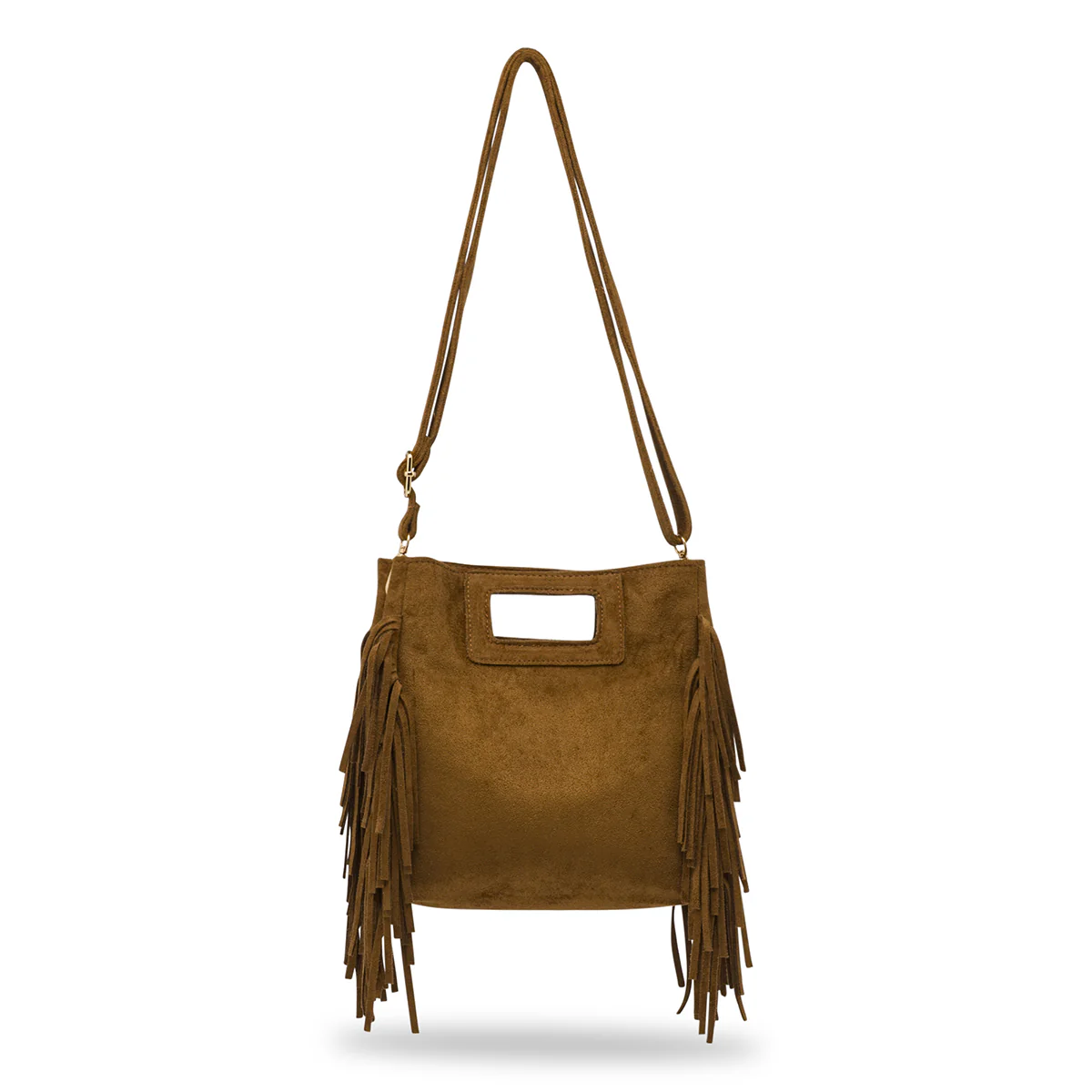 Borsa marrone da Donna con frange effetto scamosciato Lora Ferres