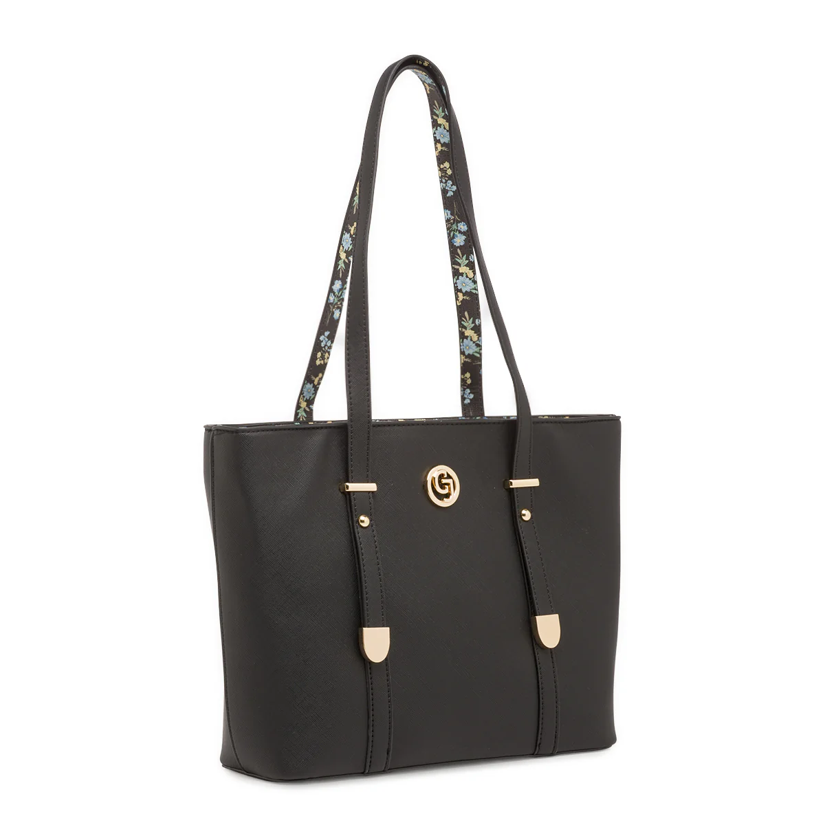 Borsa nera da Donna con dettagli fiori e trama saffiano Carrera Jeans - Image 2