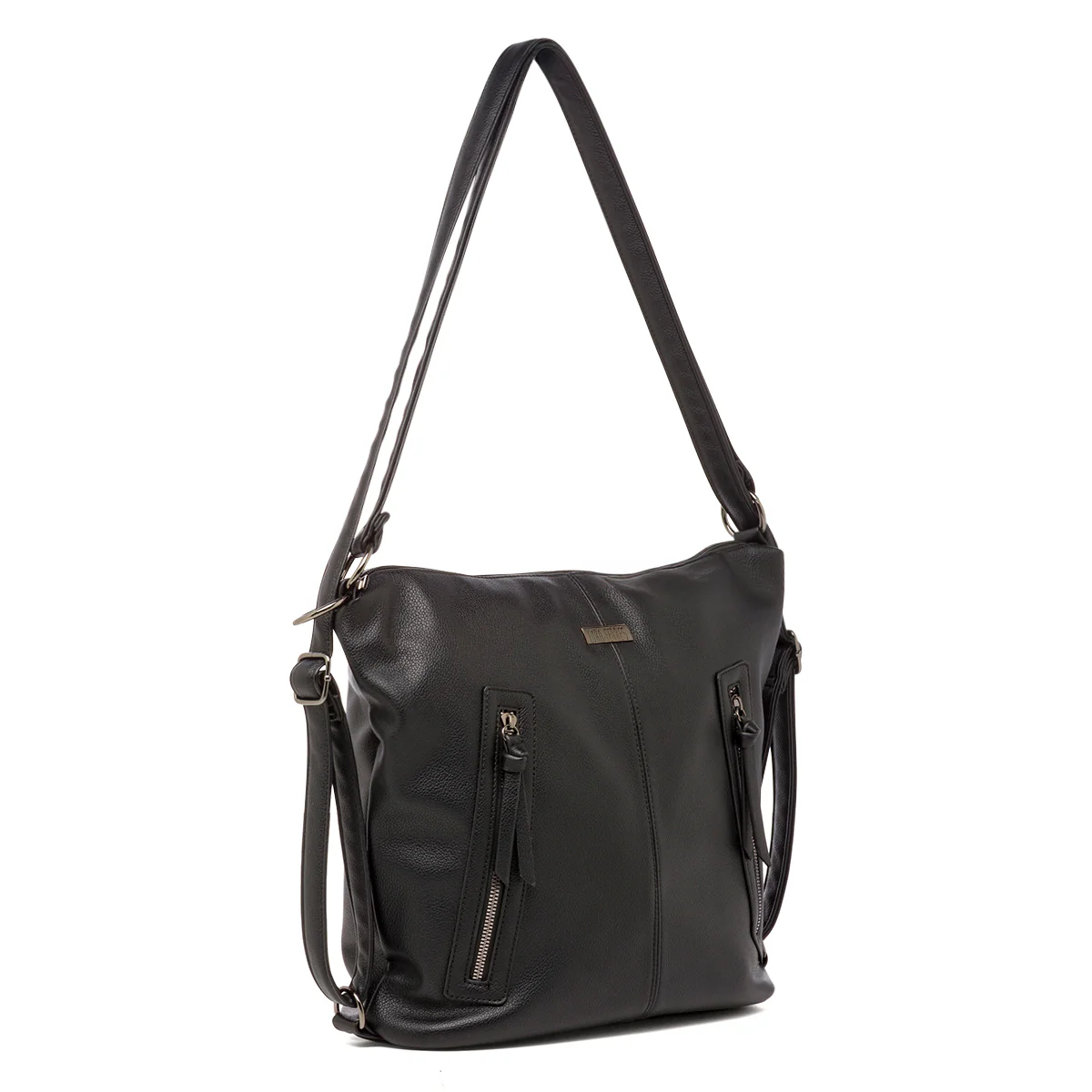 Borsa nera da Donna con tracolla e doppia zip Lora Ferres - Image 2