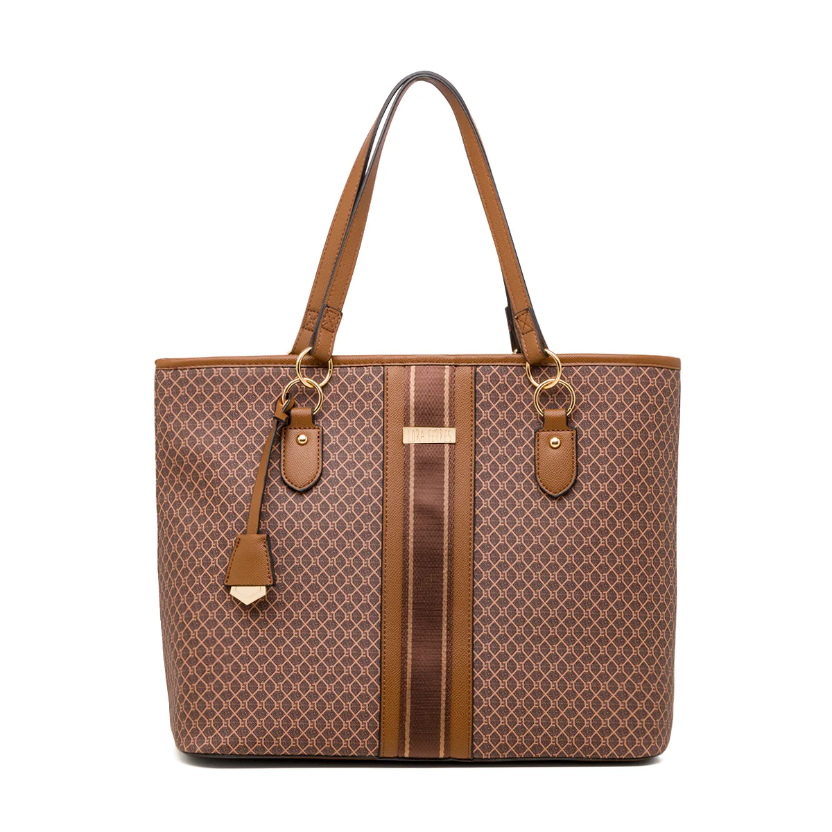 Borsa s spalla da donna marrone Lora Ferres con dettagli fantasia