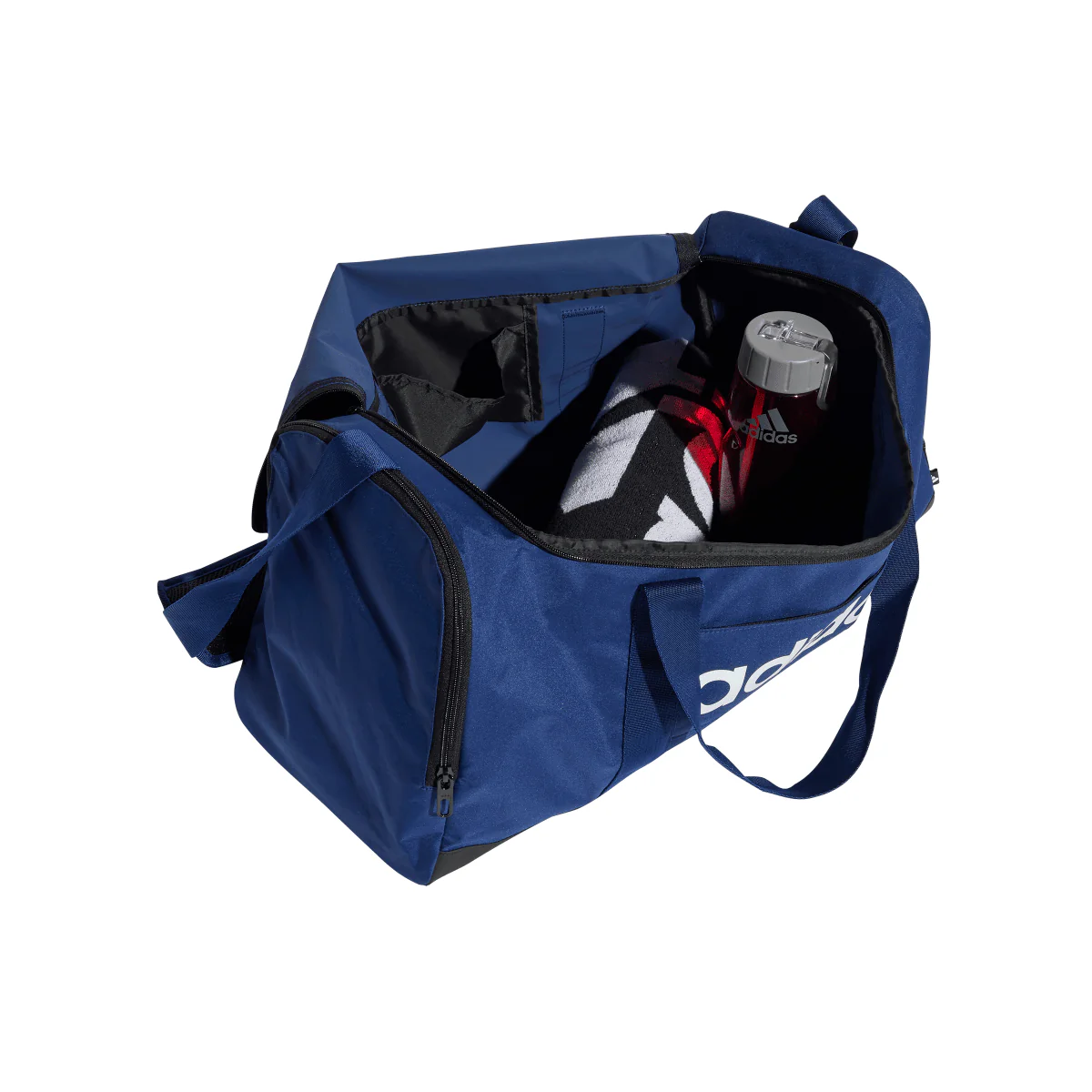 Borsa sportiva blu con logo frontale adidas - Image 3