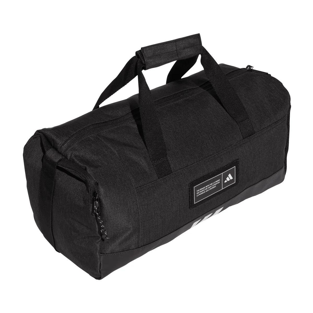 Borsa sportiva nera con etichetta logo frontale adidas - Image 2