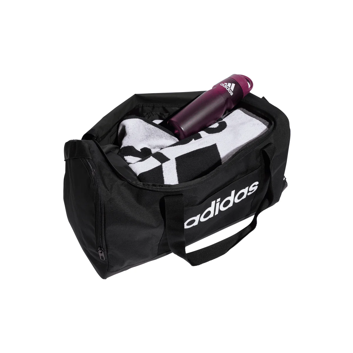 Borsa sportiva nera con logo frontale adidas - Image 3
