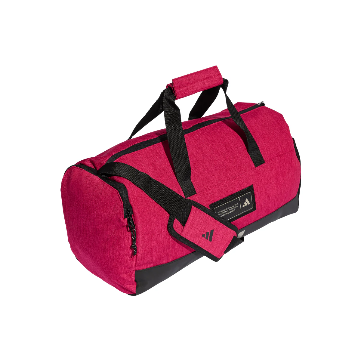 Borsa sportiva rosa con etichetta logo frontale adidas - Image 2