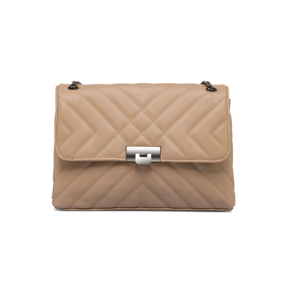 Borsa taupe da donna con tracolla a catena lora Ferres