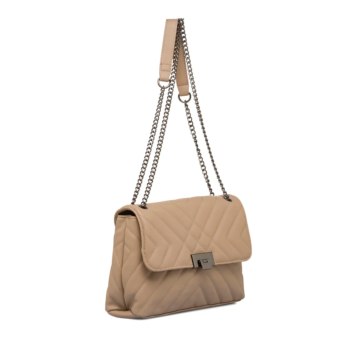 Borsa taupe da donna con tracolla a catena lora Ferres - Image 3
