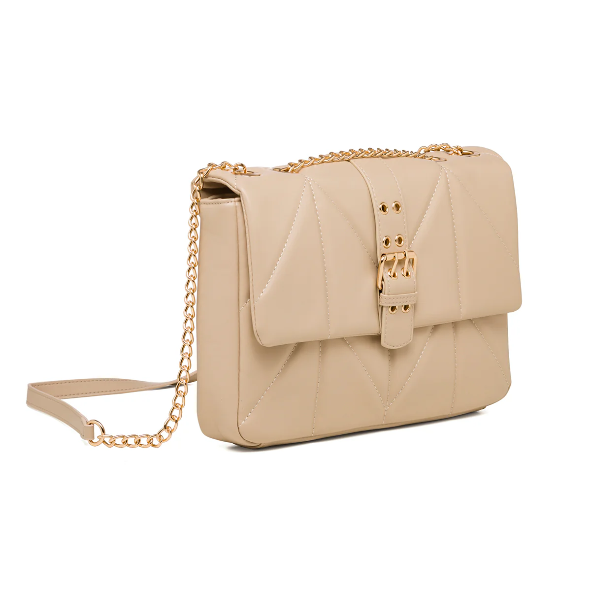 Borsa trapuntata beige da donna con tracolla a catena Call It Spring Crush On You - Image 3