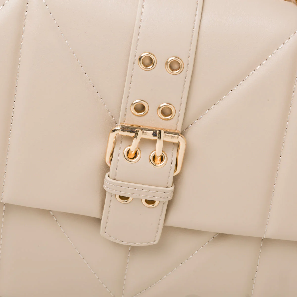 Borsa trapuntata beige da donna con tracolla a catena Call It Spring Crush On You - Image 5