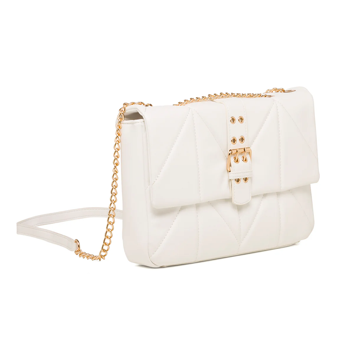 Borsa trapuntata bianca da donna con tracolla a catena Call It Spring Crush On You - Image 3