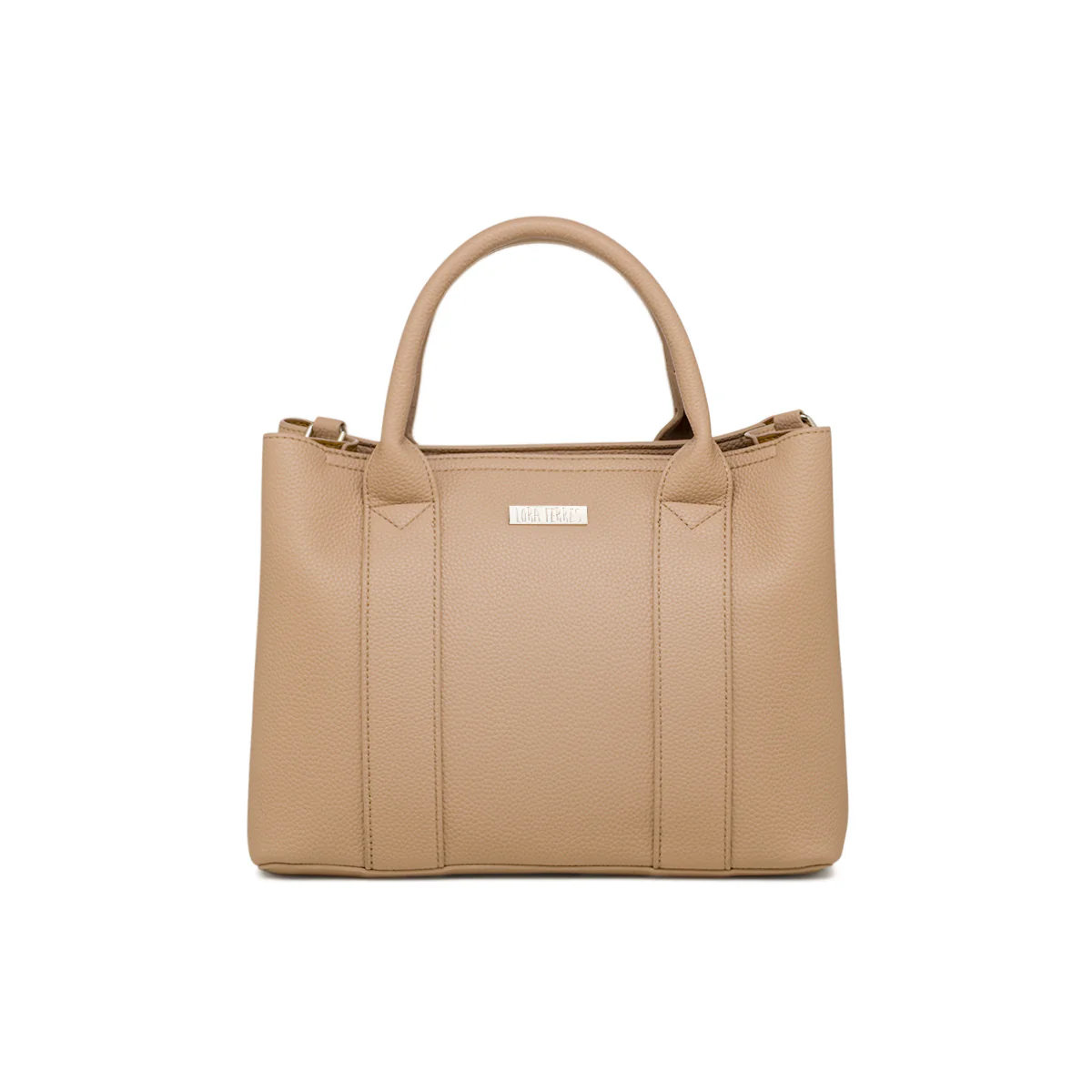 Borse a mano beige da Donna con logo in metallo Lora Ferres - Image 2