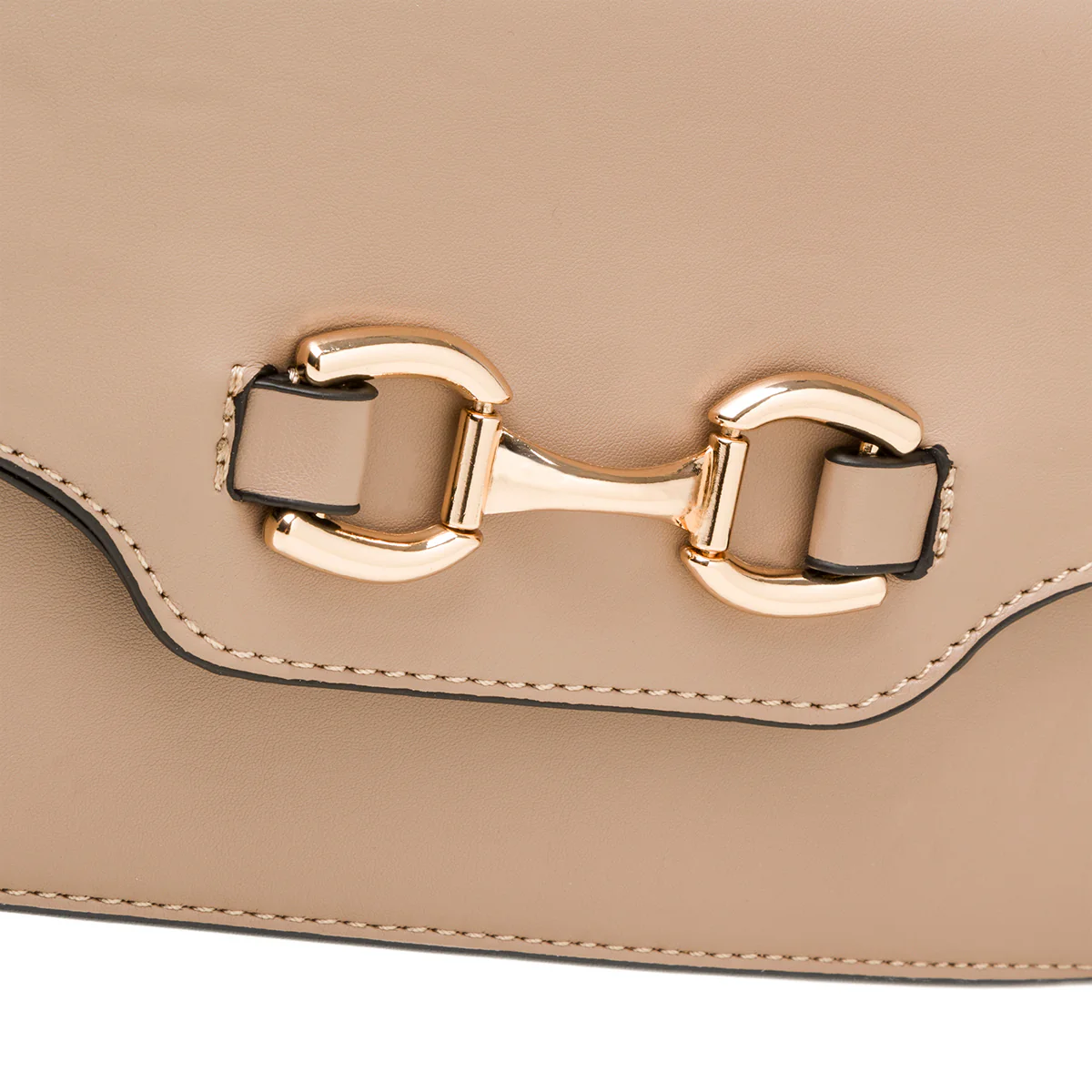 Borse a tracolla taupe da donna con morsetto dorato Lora Ferres - Image 3