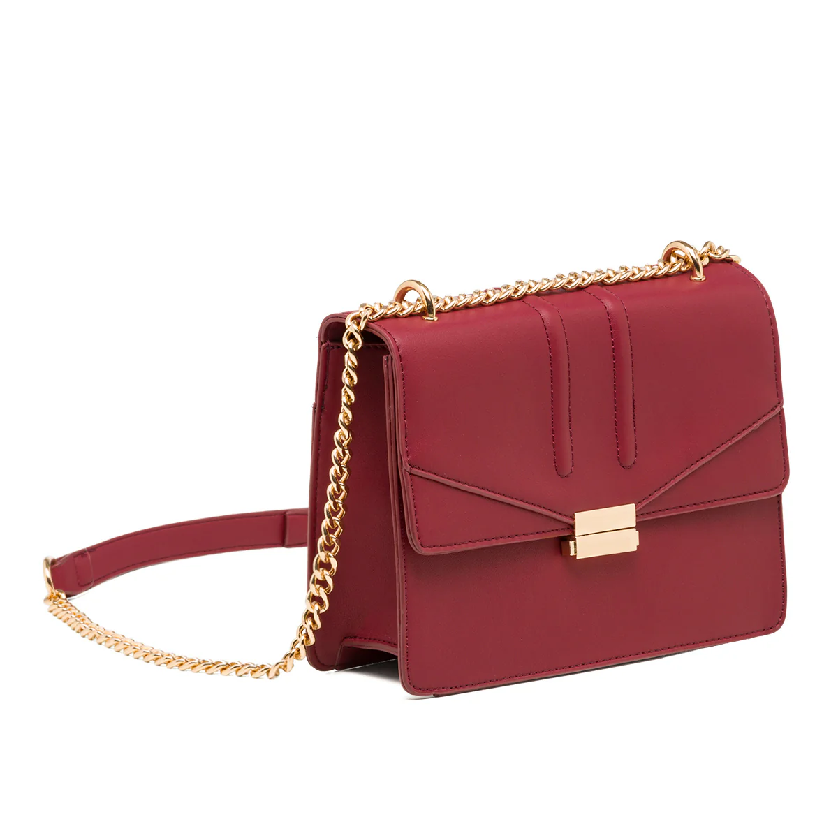Borsa bordeaux da donna con tracolla a catena Lora Ferres - Image 2