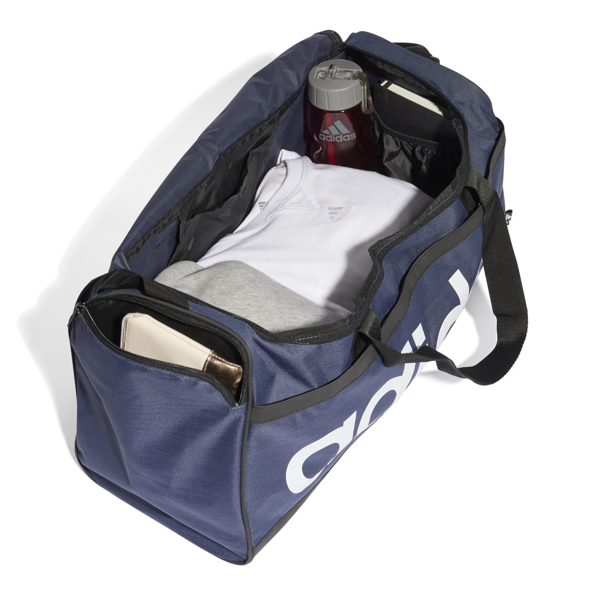 Borsone sportivo blu da palestra adidas Essentials Linear Medium - Image 4