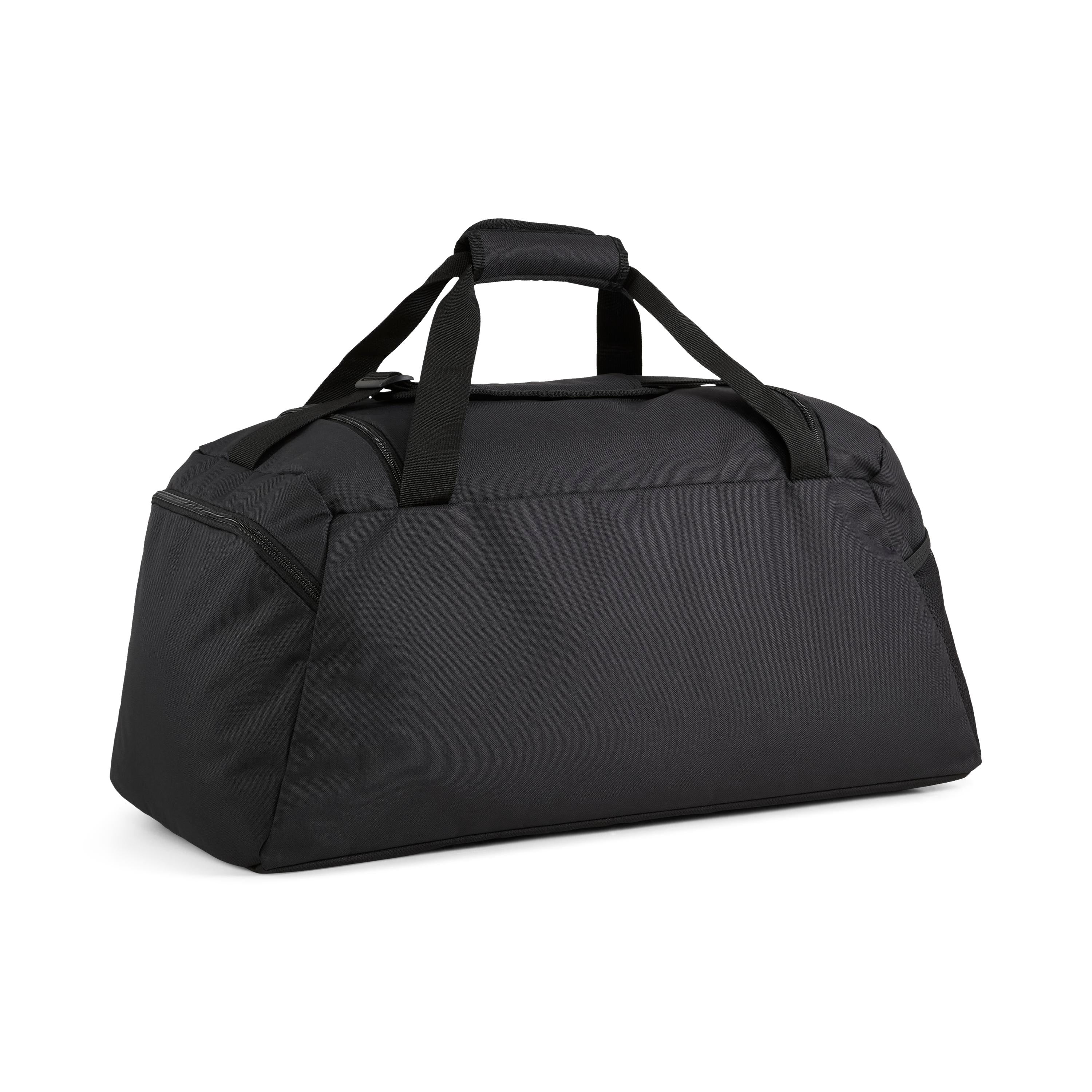 Borsone sportivo nero con tasche e tracolla con logo Puma Phase - Image 5