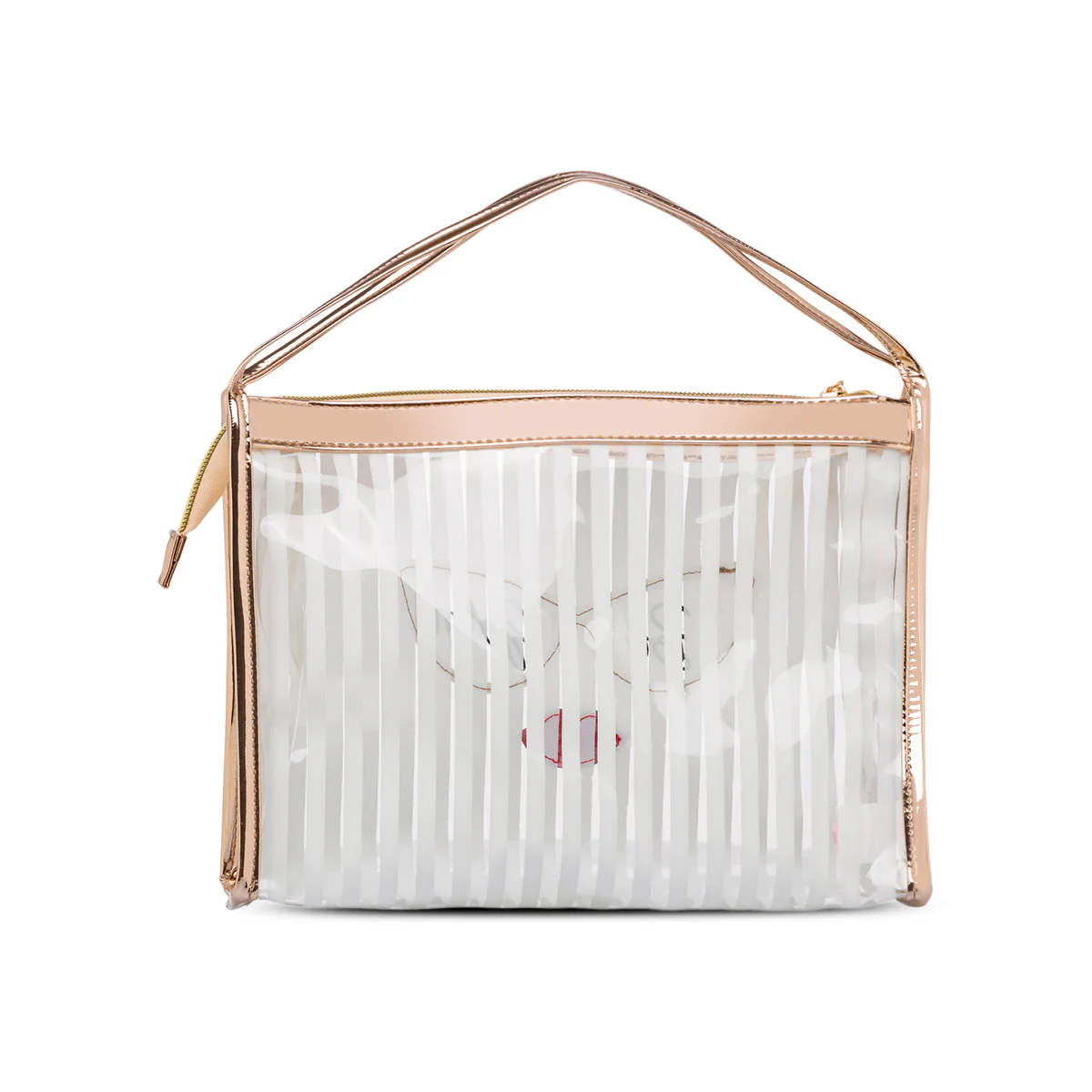 Busta beauty case con manici bianchi e oro rosa Camomilla Milano Be Chic - Image 2