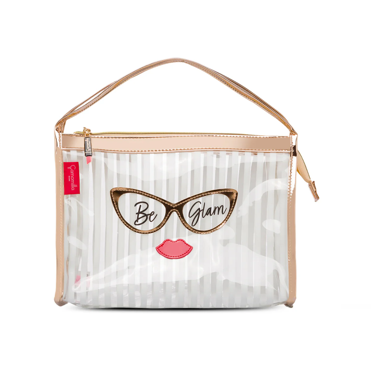Busta beauty case con manici bianchi e oro rosa Camomilla Milano Be Chic - Image 4