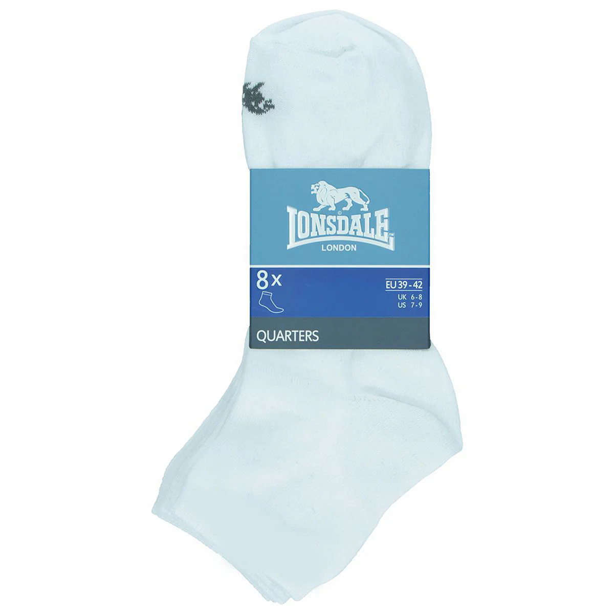Calzini 8 paia corti bianchi unisex con logo Lonsdale
