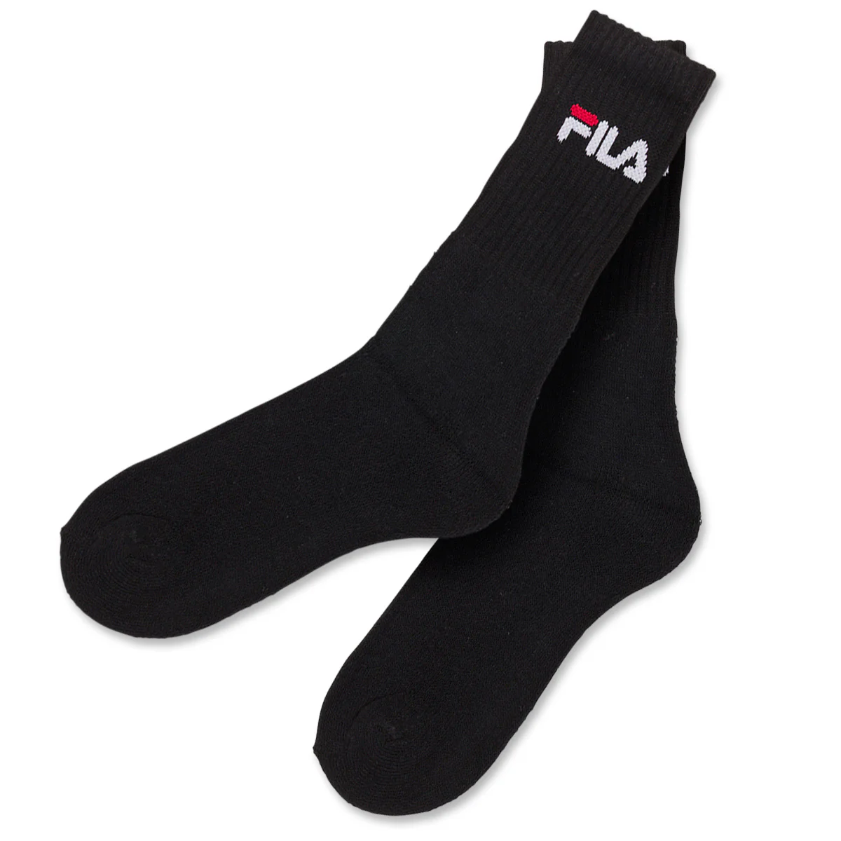 Calzini alti in Cotone neri 3 paia con logo Fila - Image 2