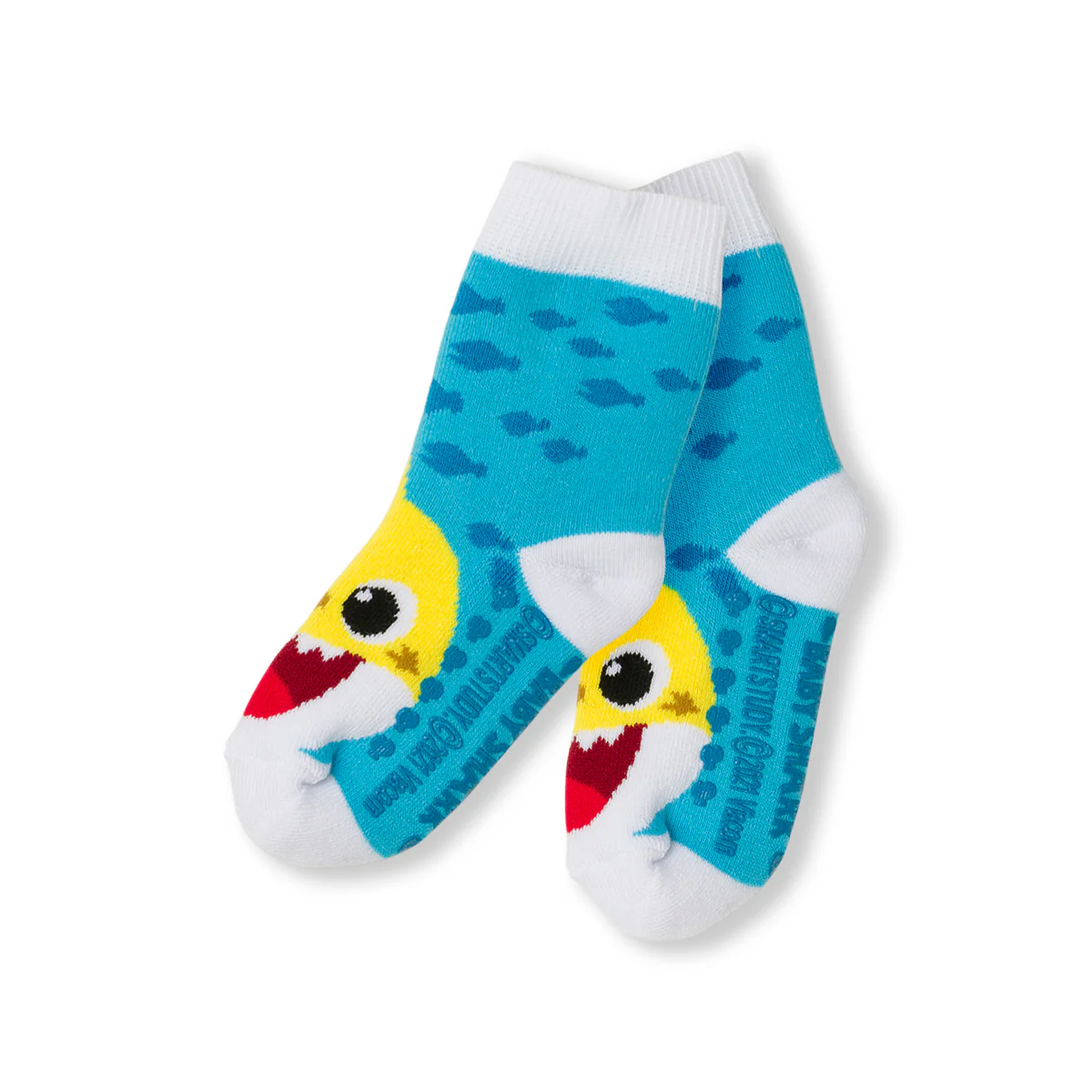 Calzini antiscivolo azzurri da bambino Baby Shark - Image 2