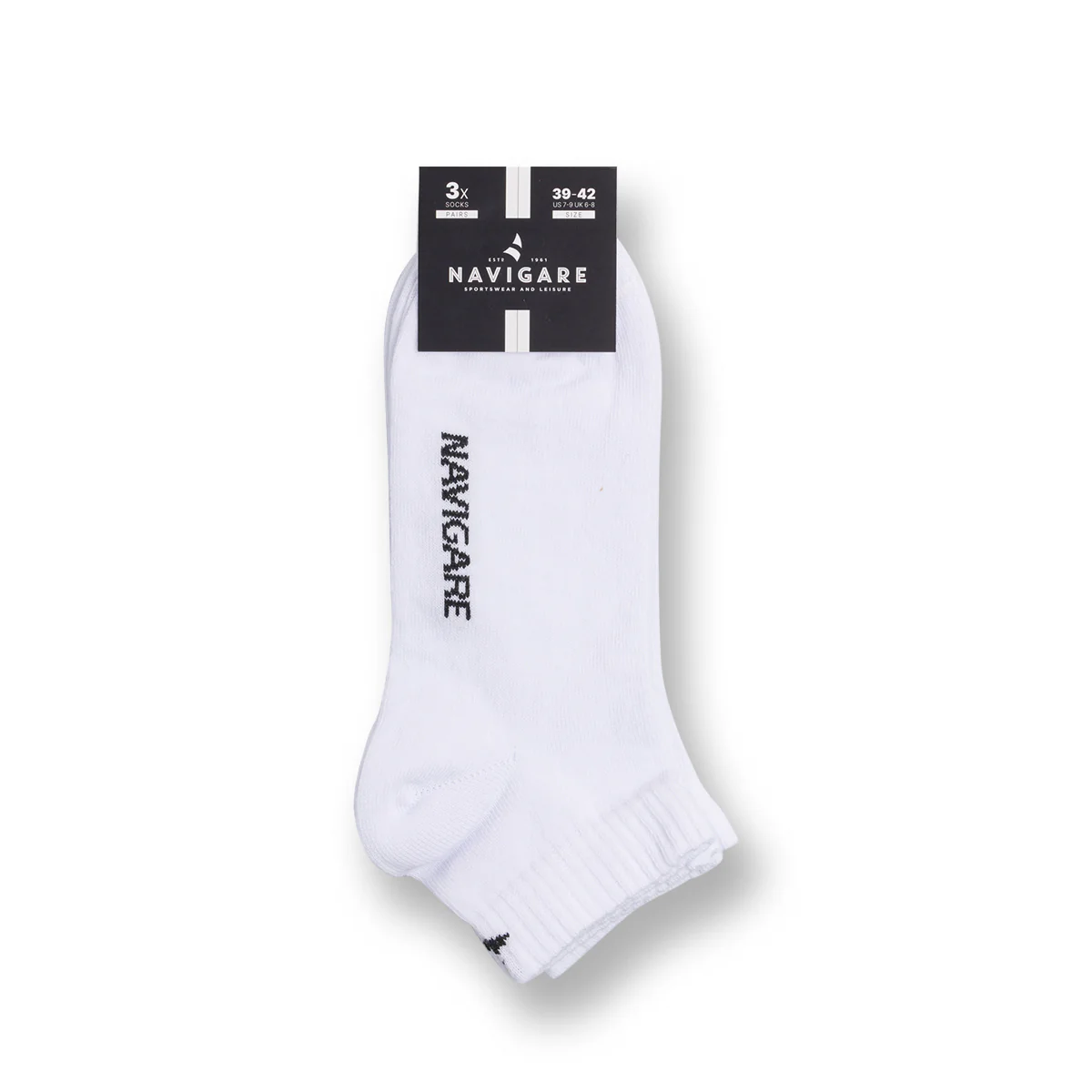Calzini corti bianchi da Uomo set da 3 paia con logo Navigare - Image 2