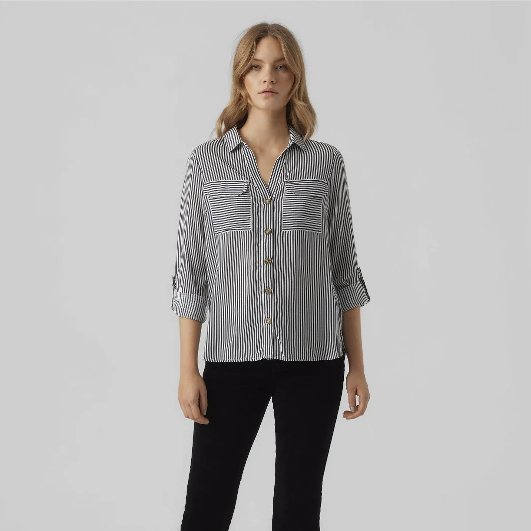 Camicia a righe da donna con tasche Vero Moda - Image 4