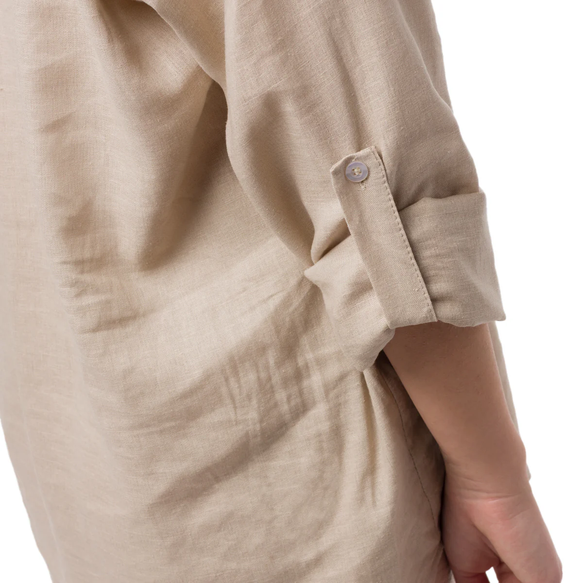 Camicia Beige da Donna in Misto Lino a Manica Lunga Swish Jeans - Image 5