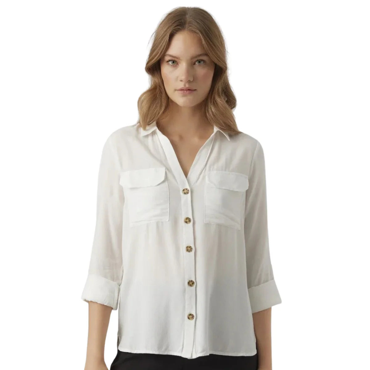 Camicia bianca da donna con tasche Vero Moda