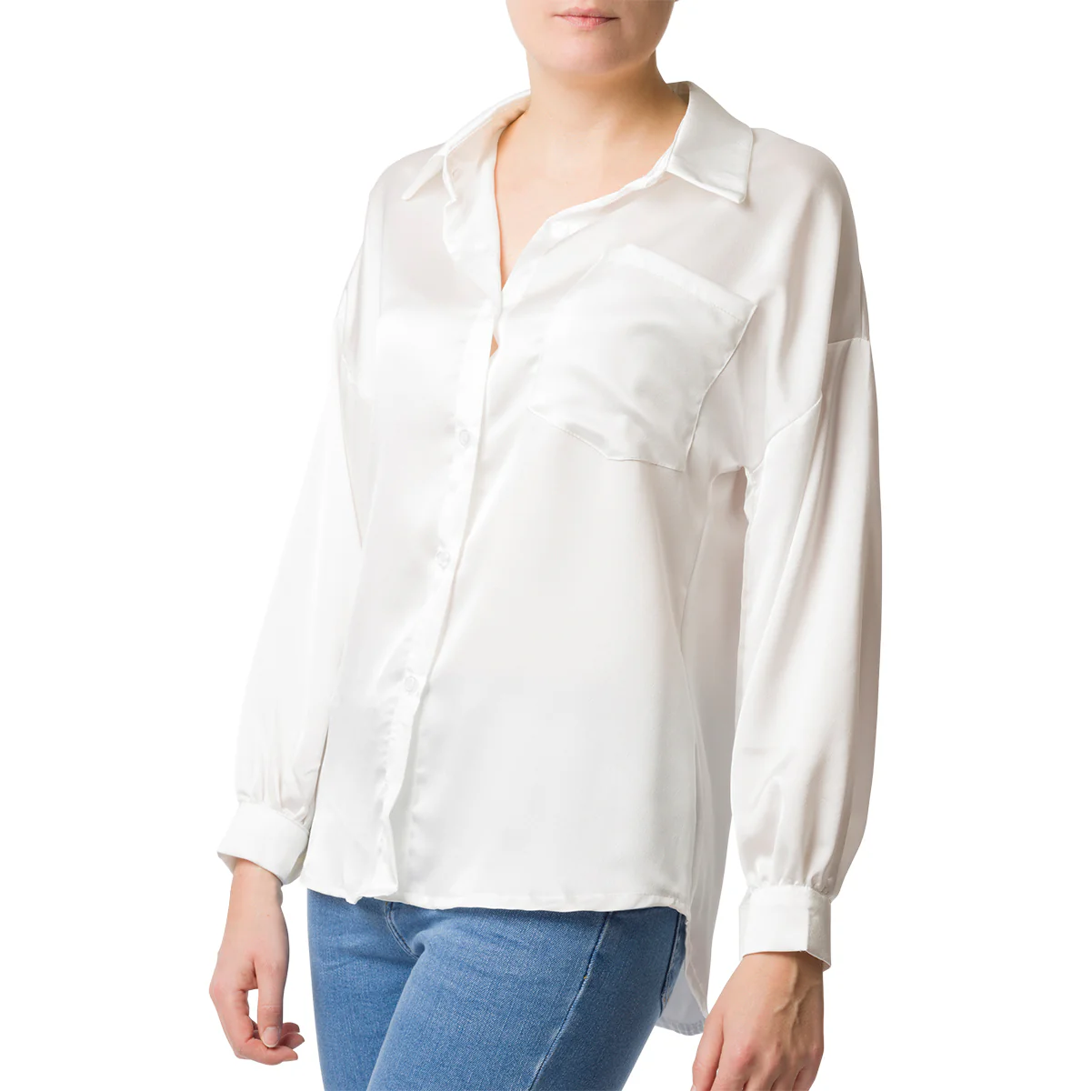 Camicia bianca da donna effetto seta Swish Jeans