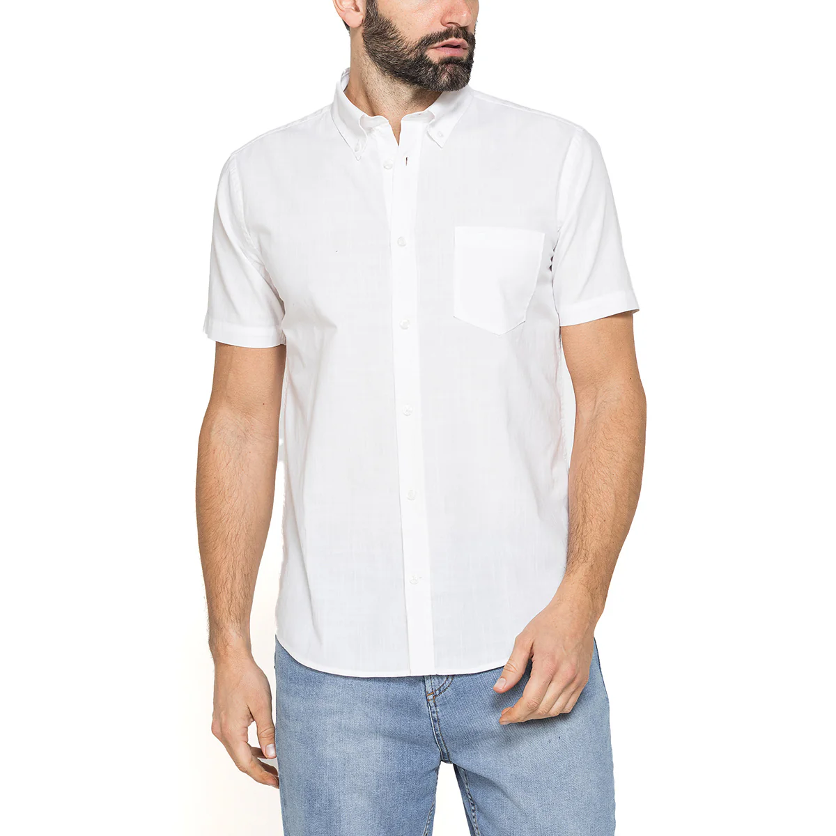 Camicia maniche corte bianca da Uomo con taschino Carrera Jeans