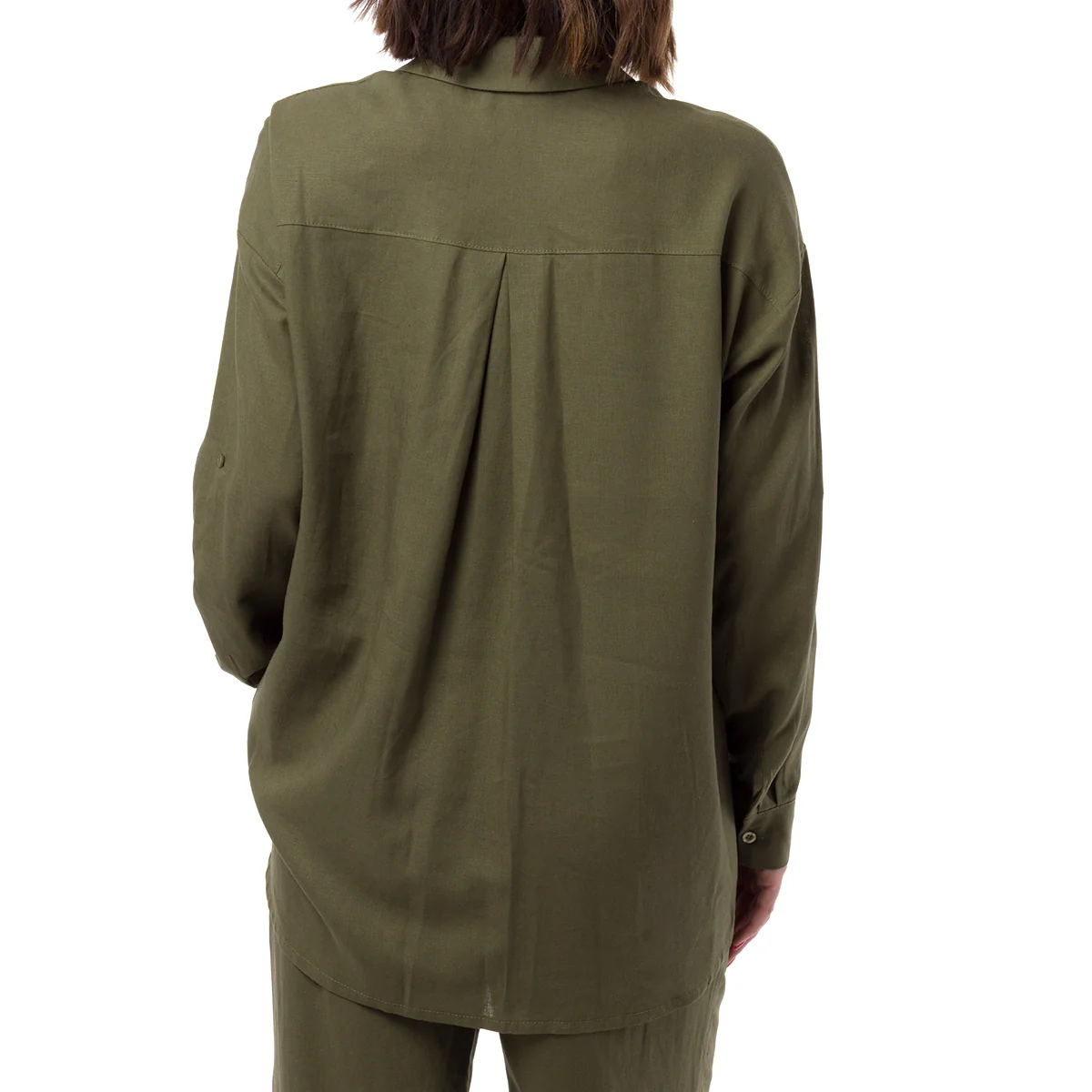 Camicia Verde da Donna in Misto Lino a Manica Lunga Swish Jeans - Image 3