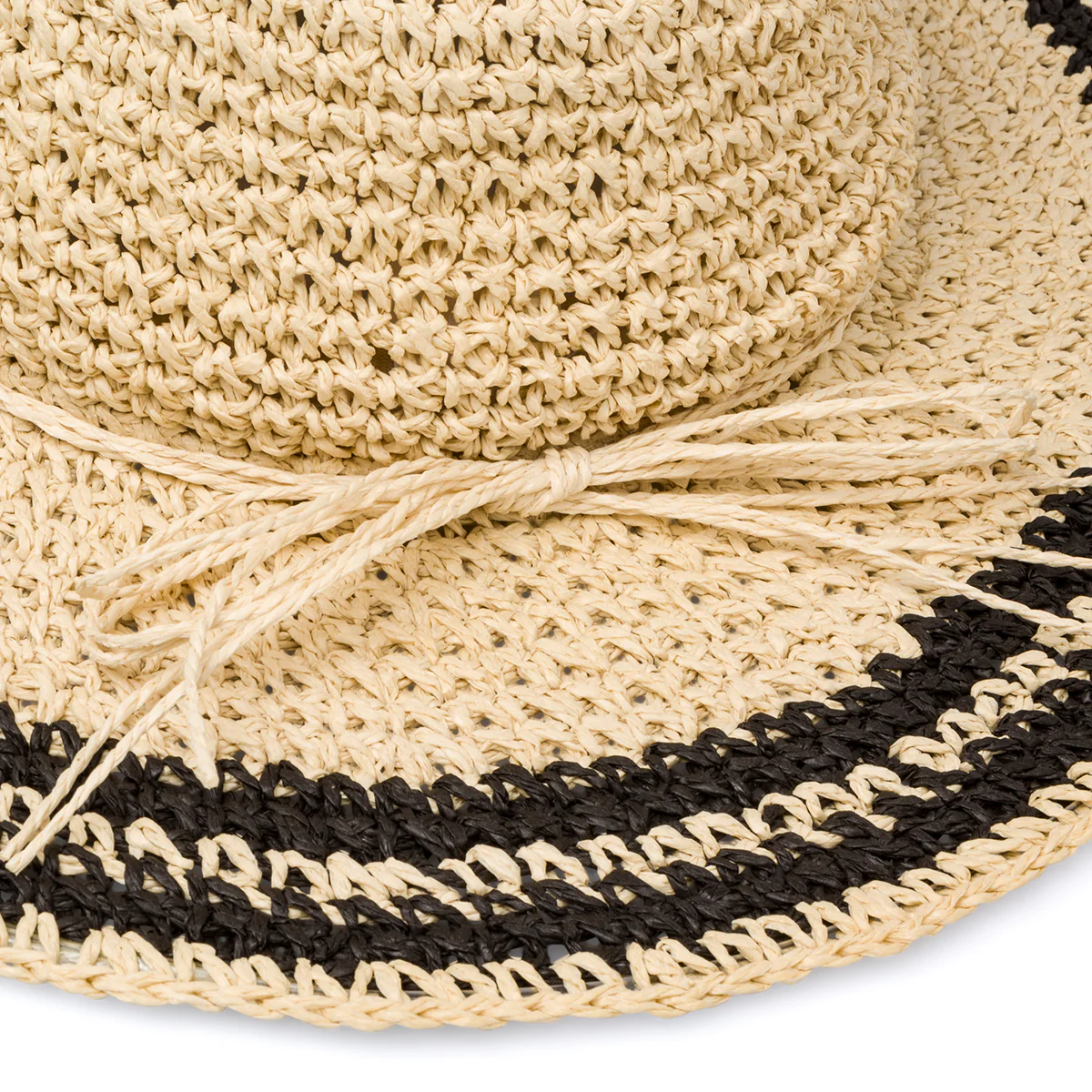 Cappello di paglia beige a tesa larga da donna stile uncinetto Lora Ferres - Image 2