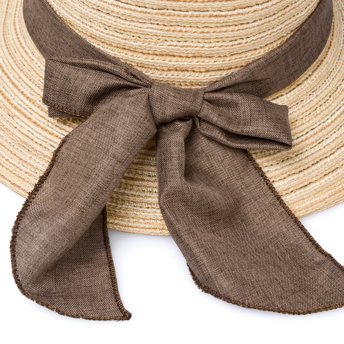 Cappello di paglia beige da donna a cloche con fascia Lora Ferres - Image 2