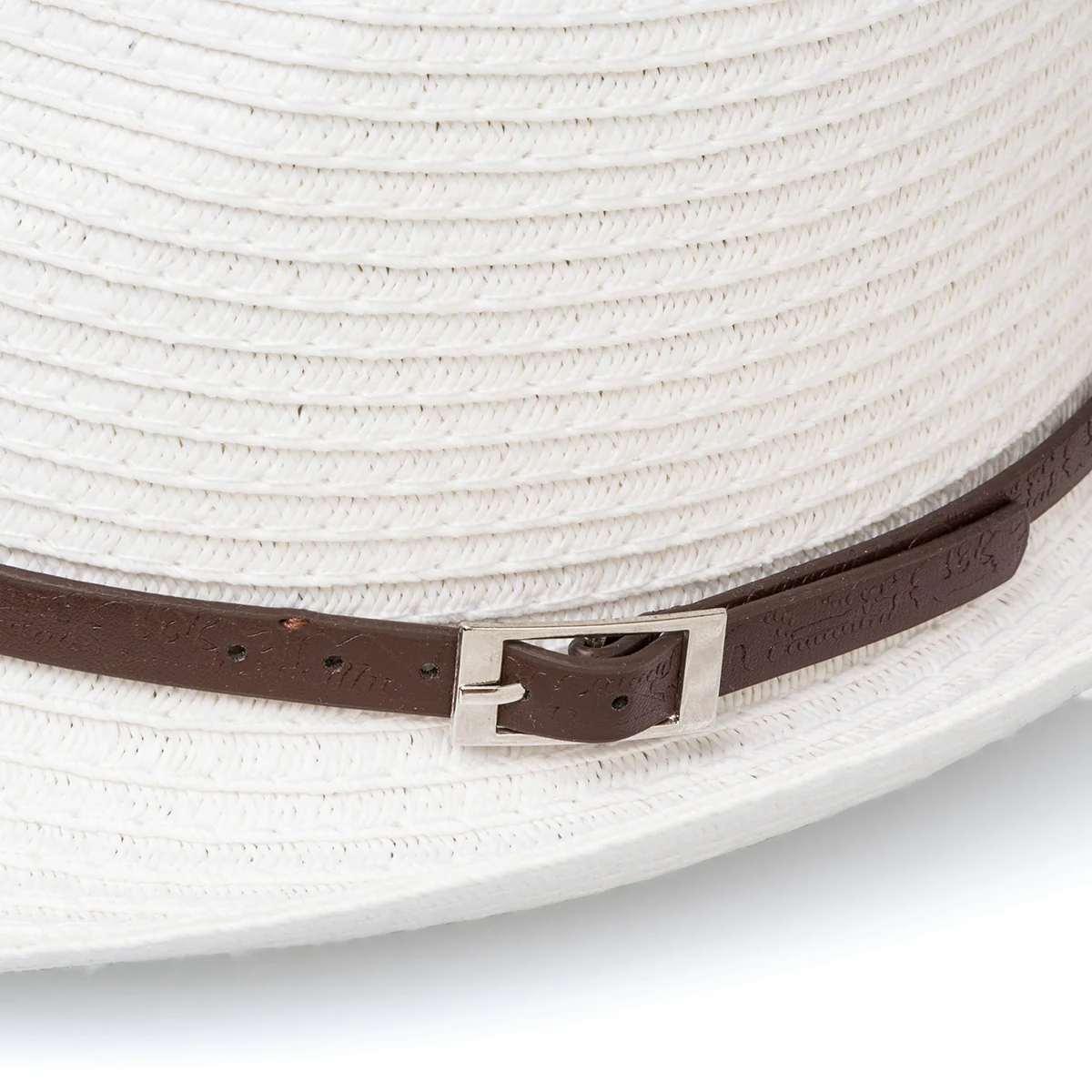 Cappello di paglia bianco da uomo con cinturino marrone Riflessi Urbani - Image 2