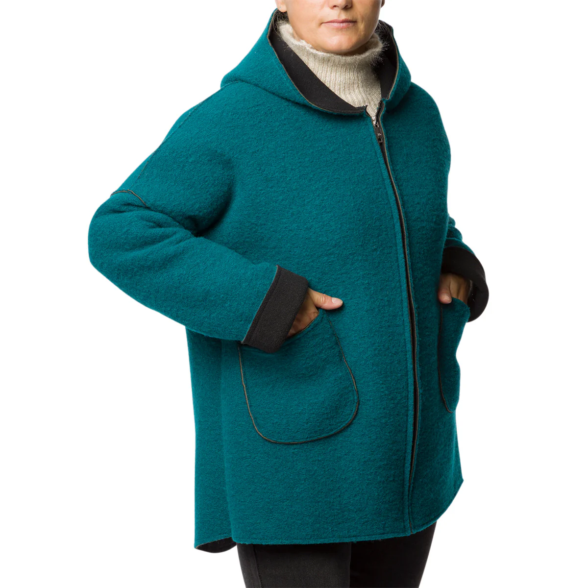 Cappotto blu in lana cotta da donna Swish Jeans