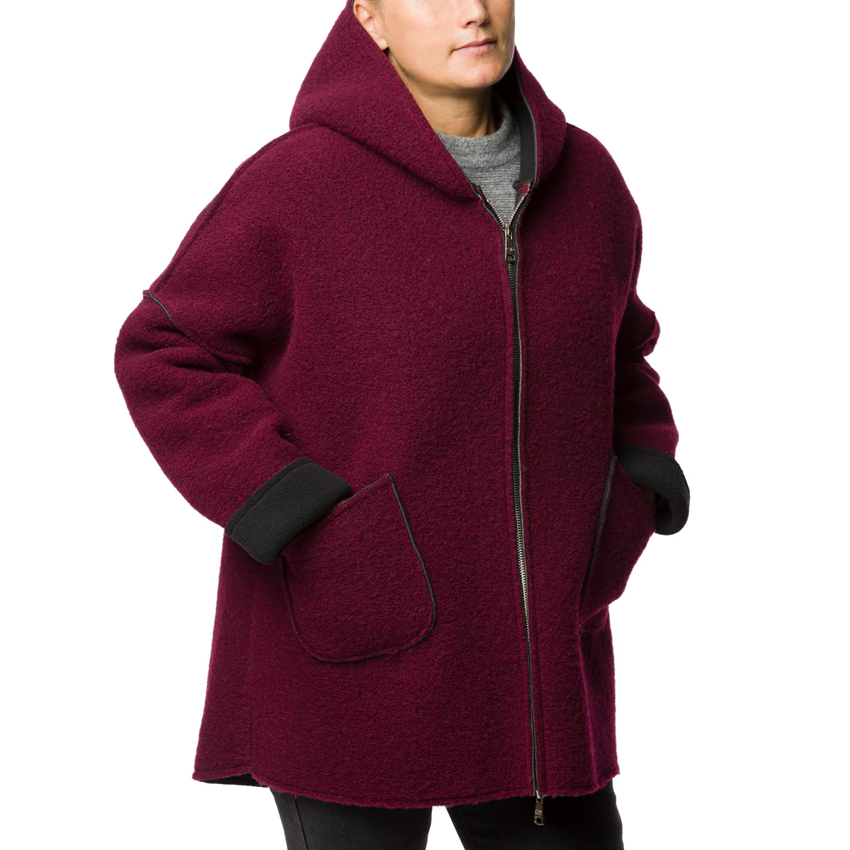 Cappotto blu in lana cotta da donna Swish Jeans - Image 5