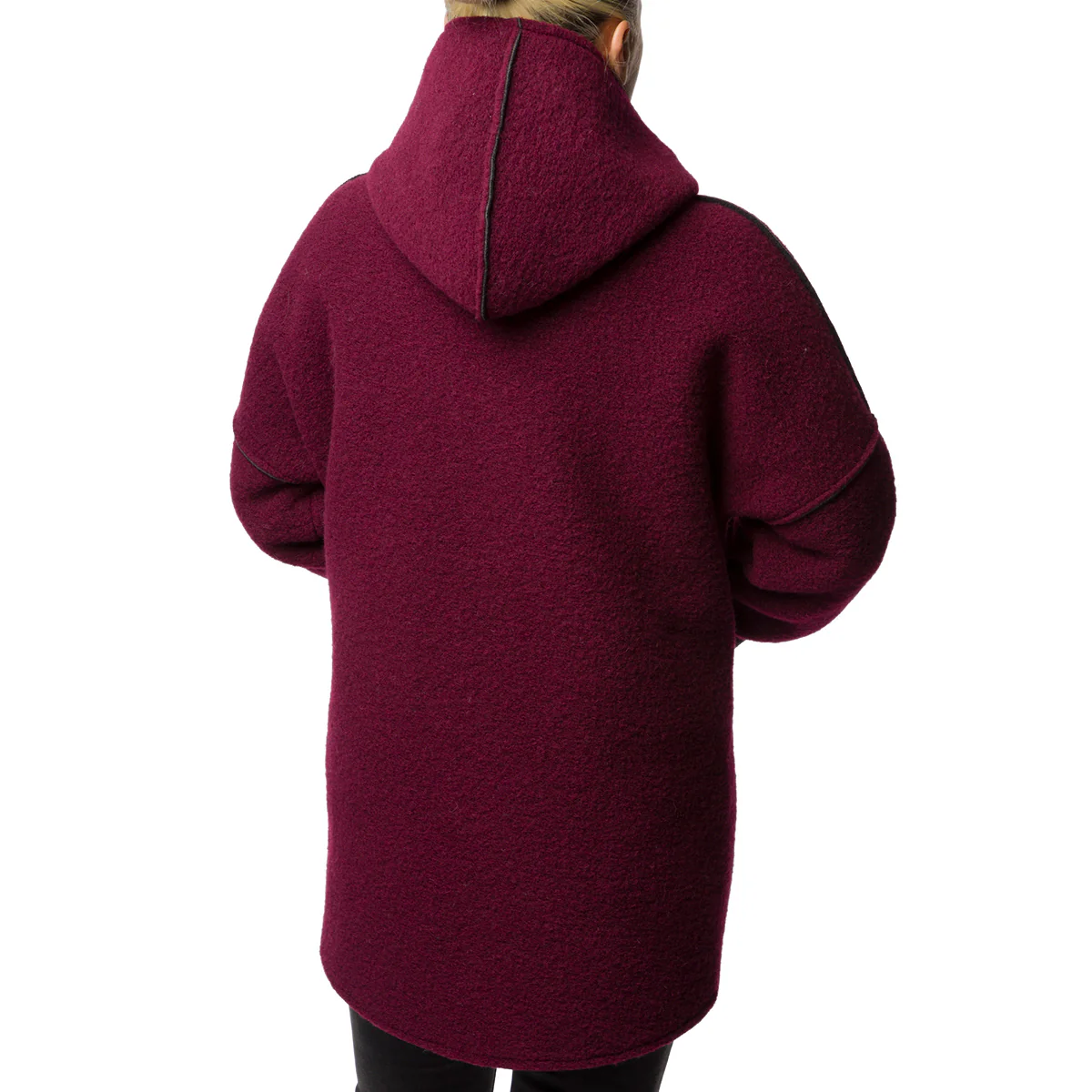 Cappotto bordeaux in lana cotta da donna Swish Jeans - Image 2