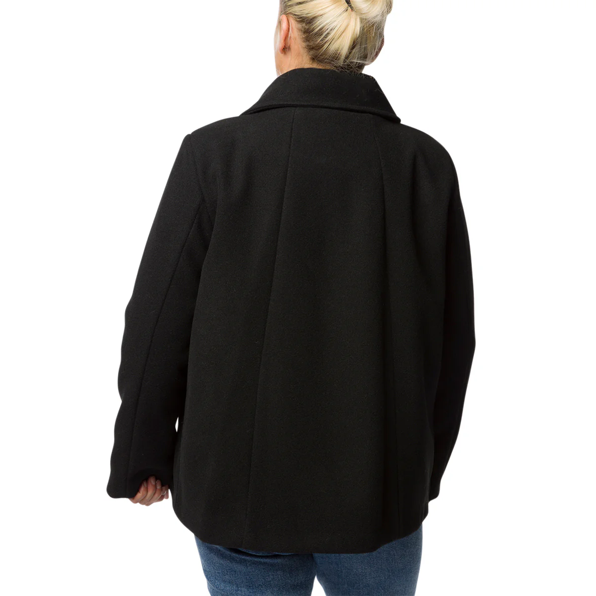 Cappotto corto doppiopetto nero da donna Swish Jeans - Image 3