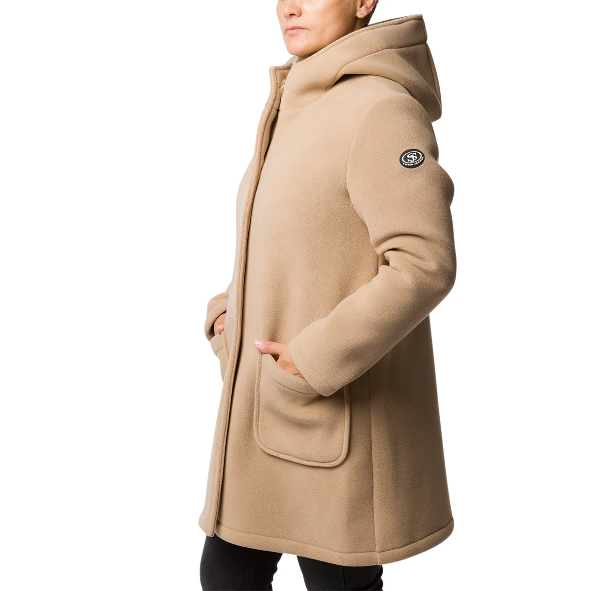 Cappotto marrone chiaro da donna con cappuccio Swish Jeans - Image 2