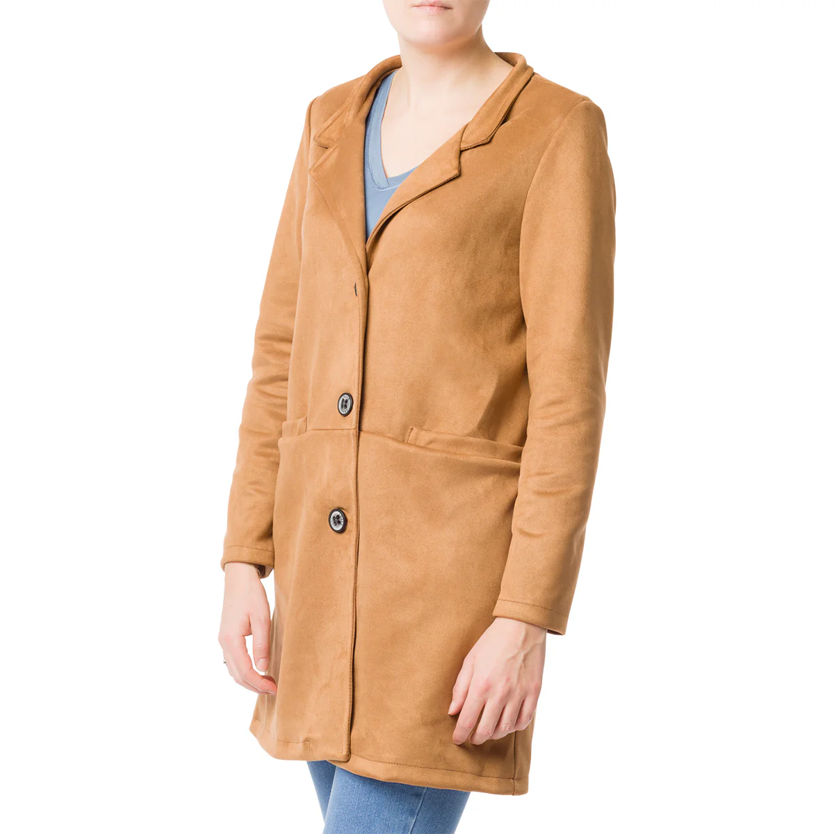 Cappotto marrone scamosciato da donna Swish Jeans
