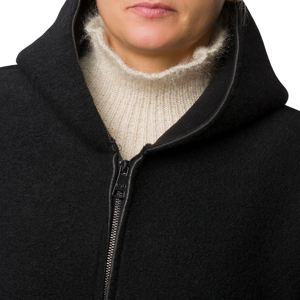 Cappotto nero in lana cotta da donna Swish Jeans - Image 3