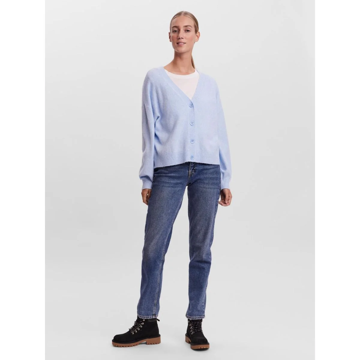 Cardigan azzurro con bottoni da donna Vero Moda - Image 2