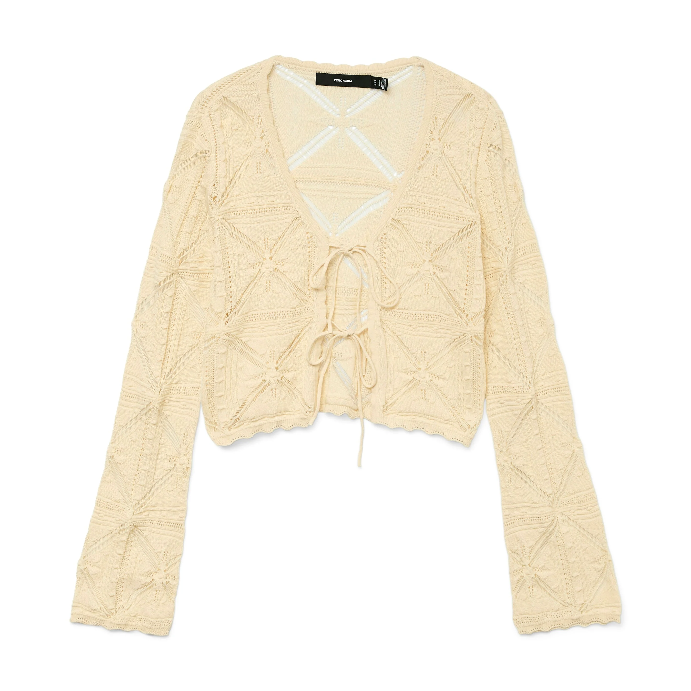 Cardigan estivo Beige Donna con lacci effetto crochet Vero Moda - Image 2
