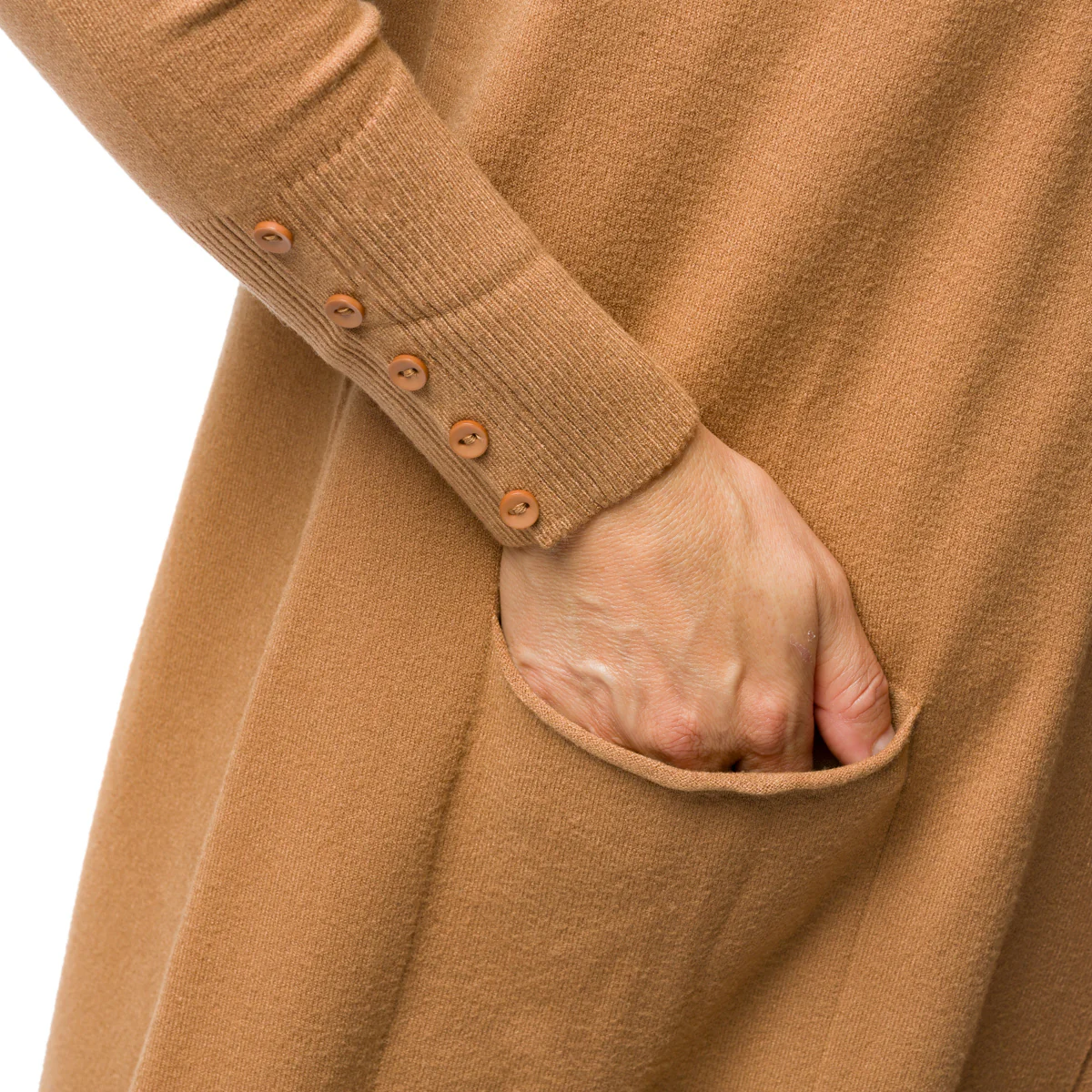 Cardigan lungo marrone da donna Swish Jeans - Image 3