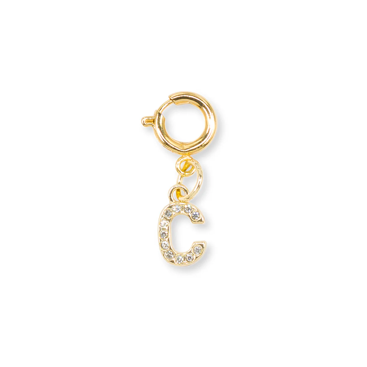 Charm Lettera C strass oro personalizza scarpe borse Lora Ferres