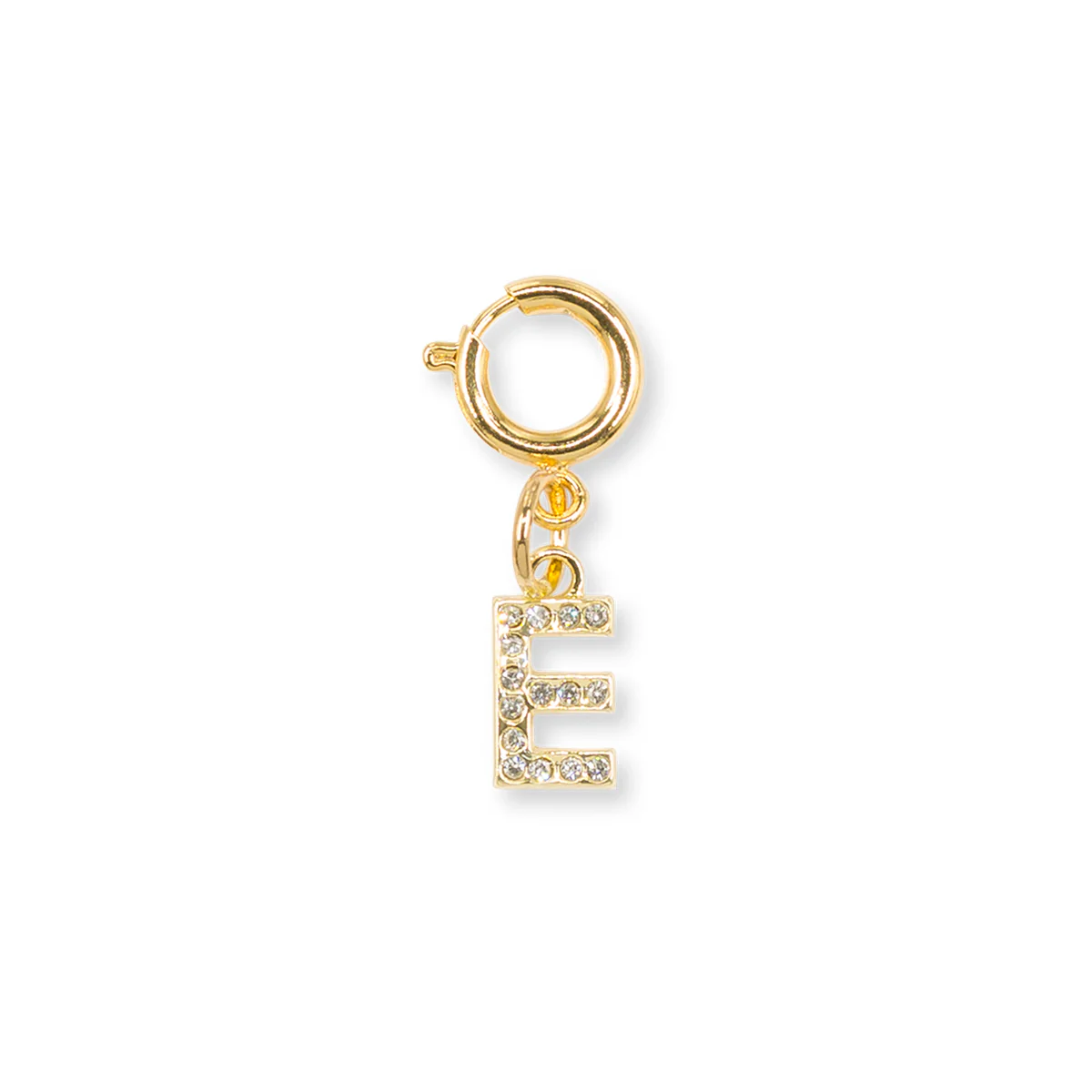 Charm Lettera E con strass oro decorazione scarpe e borse Lora Ferres