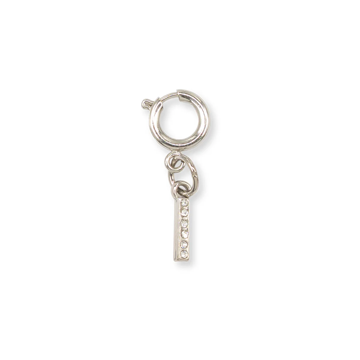 Charm Lettera I strass argento decorazione scarpe borse Lora Ferres