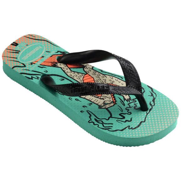 Ciabatta infradito da bambino azzurre e nere con stampa Havaianas Top Fun - Image 4