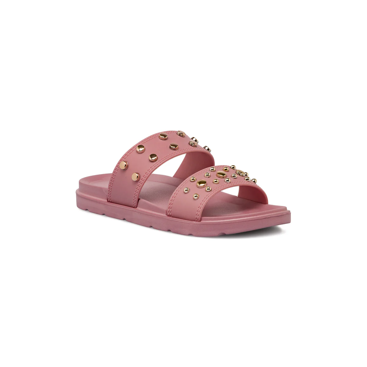 Ciabatte a doppia fascia da Donna rosa con borchie dorate Griff - Image 2